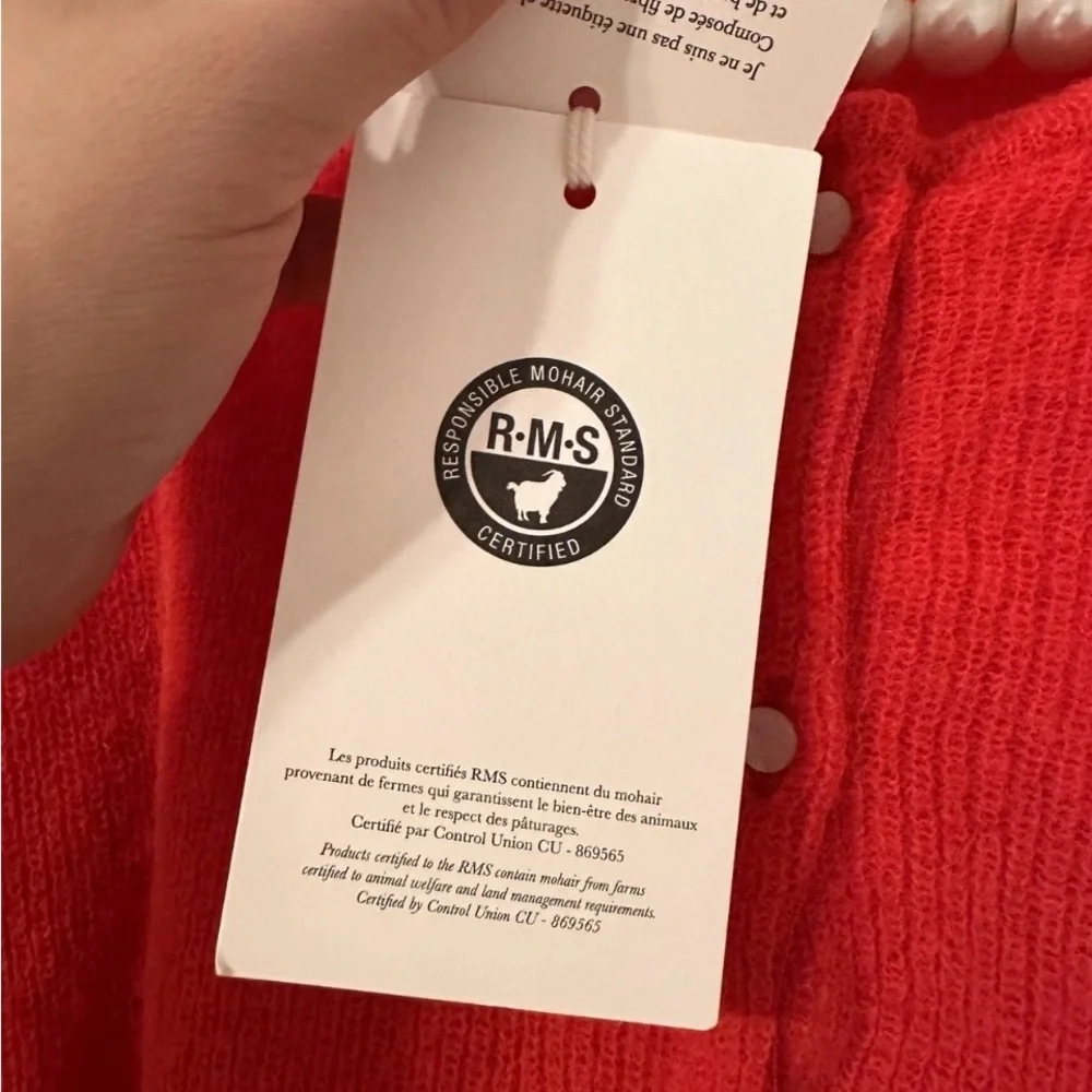 NWT Sezane Gaspard Cardigan Sweater in Red Size XS - Picture 4 of 13